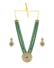 Long Green Kundan Necklace