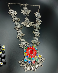 Oxidise multicolor long Necklace