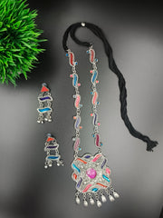 Oxidise Afgani Multicolor Long Necklace